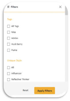 DNA Behavior Admin Sytem - Apply Filters