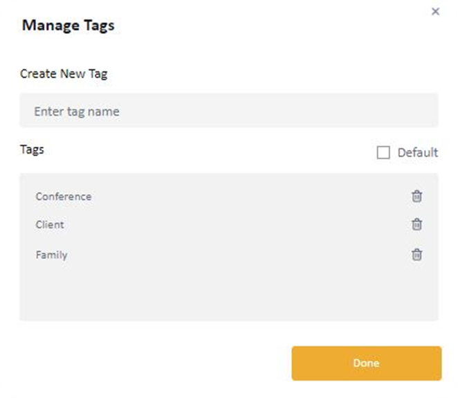 Managing Tags - Create New Tags
