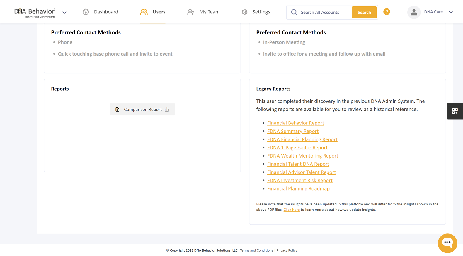 Accessing Archived Legacy PDF Reports